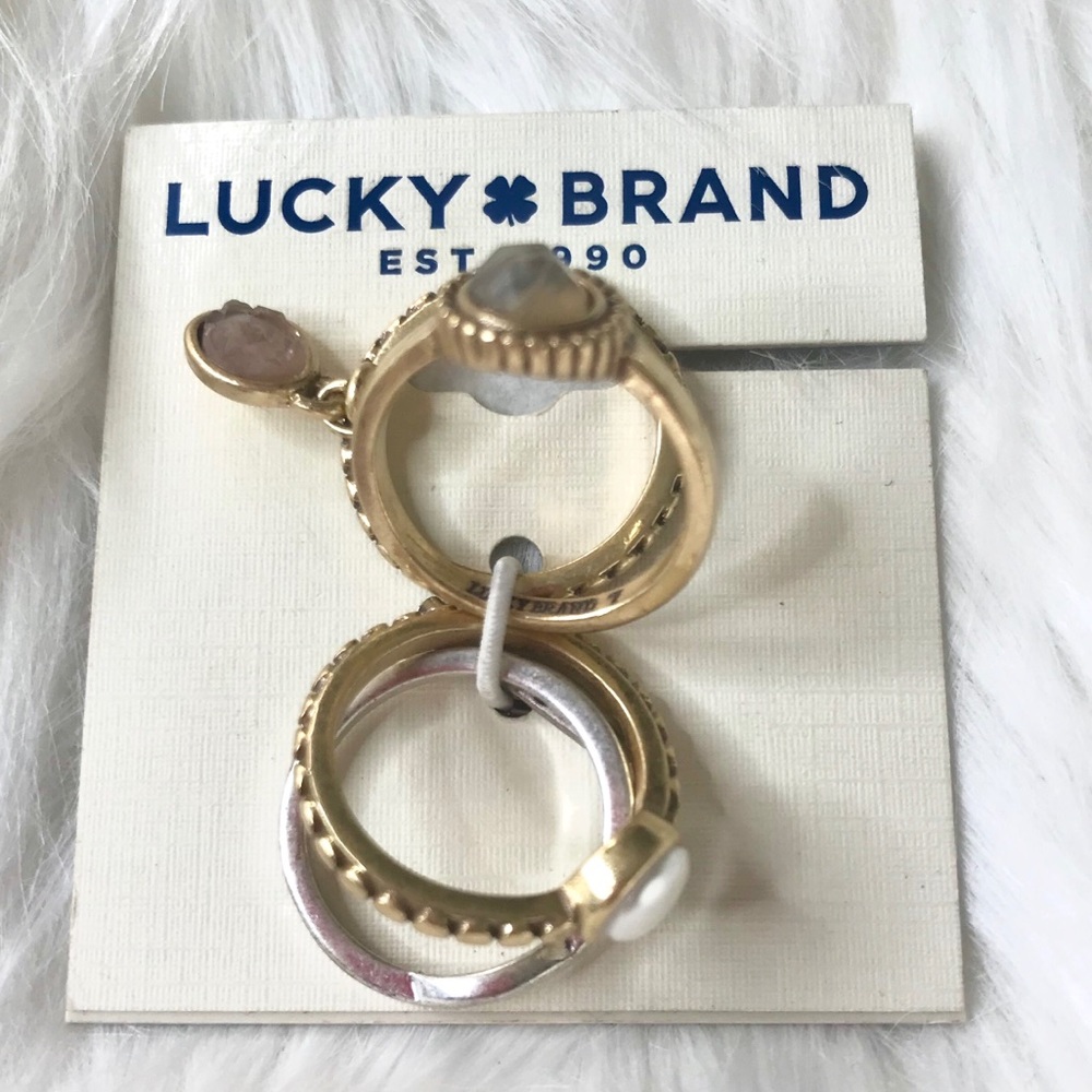 Lucky 🍀 Brand Two-Tone 4-Pc. Set Stack Rings - Picture 5 of 7